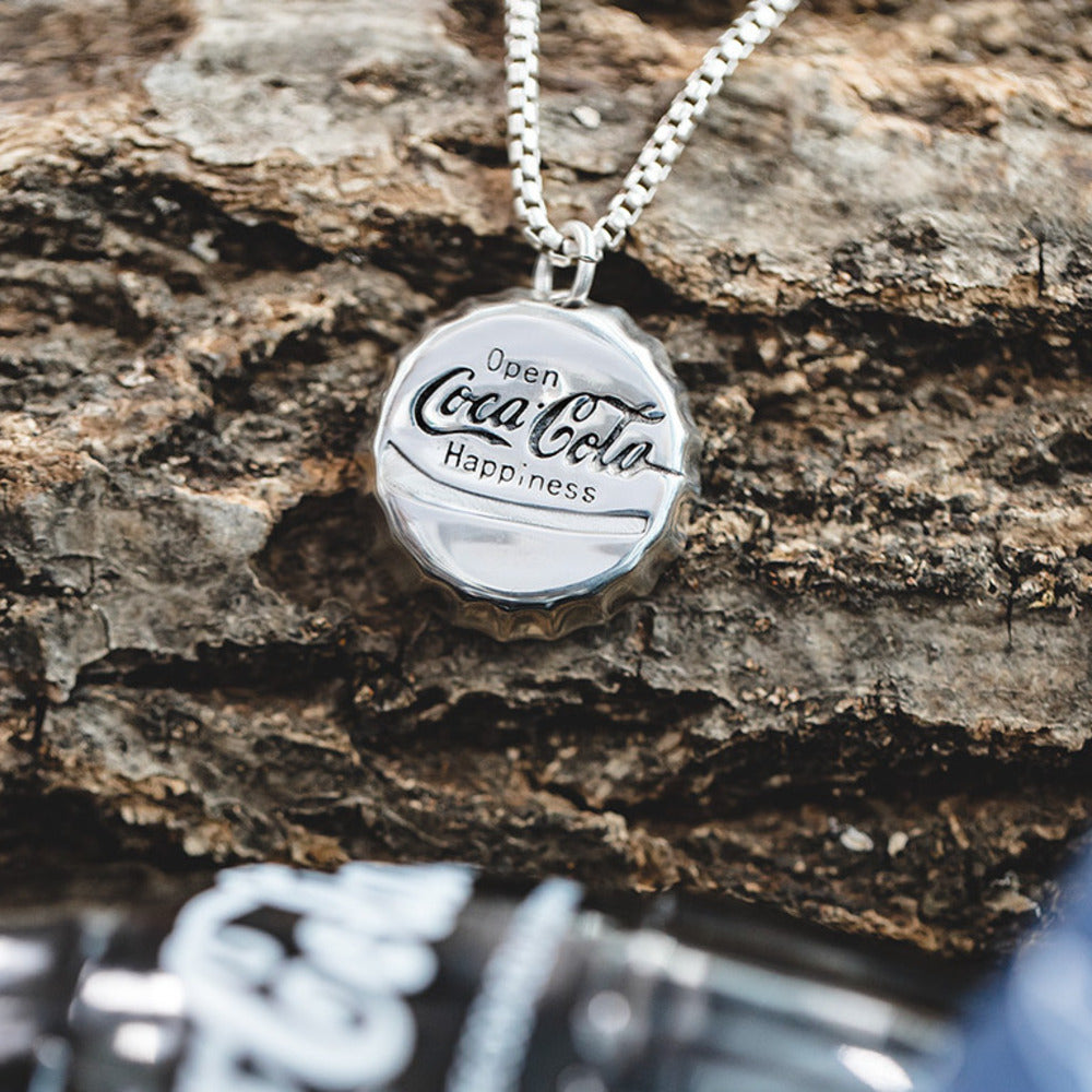 可乐瓶盖银项链子ins简约街头嘻哈吊坠