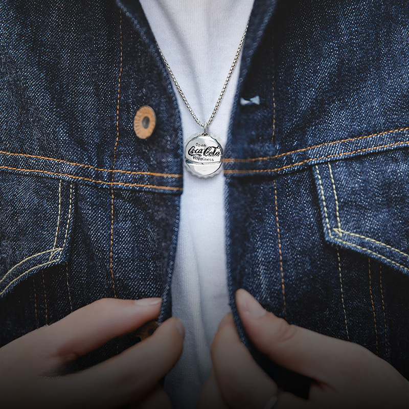 可乐瓶盖银项链子ins简约街头嘻哈吊坠