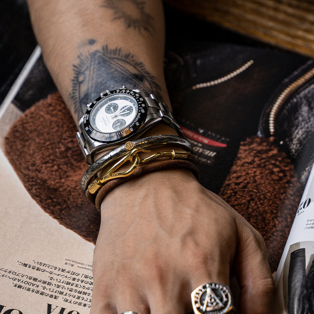 印第安民族風格小眾平價手環高喬復古風唐草金鷹手鐲