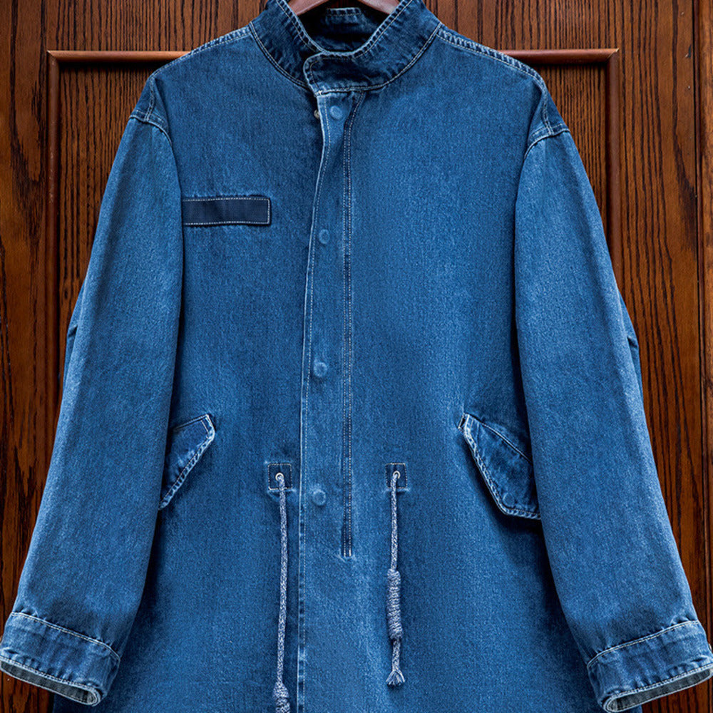 復古M65丹寧牛仔魚尾寬松廓形外套
