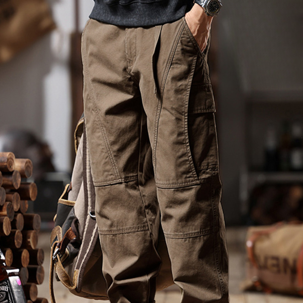 時尚工裝風休閑男士新款寬松直筒美式復古長褲