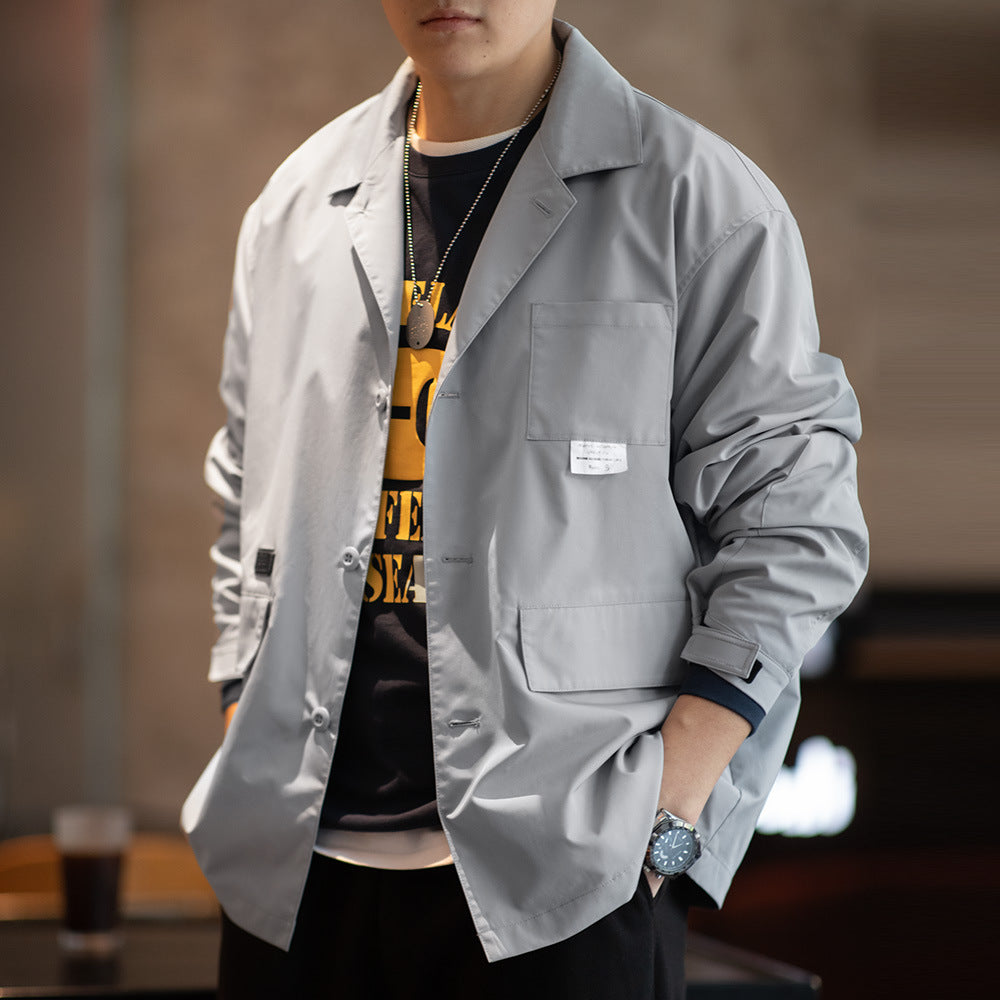 山系戶外多口袋夾克cityboy平駁領休閑百搭外套