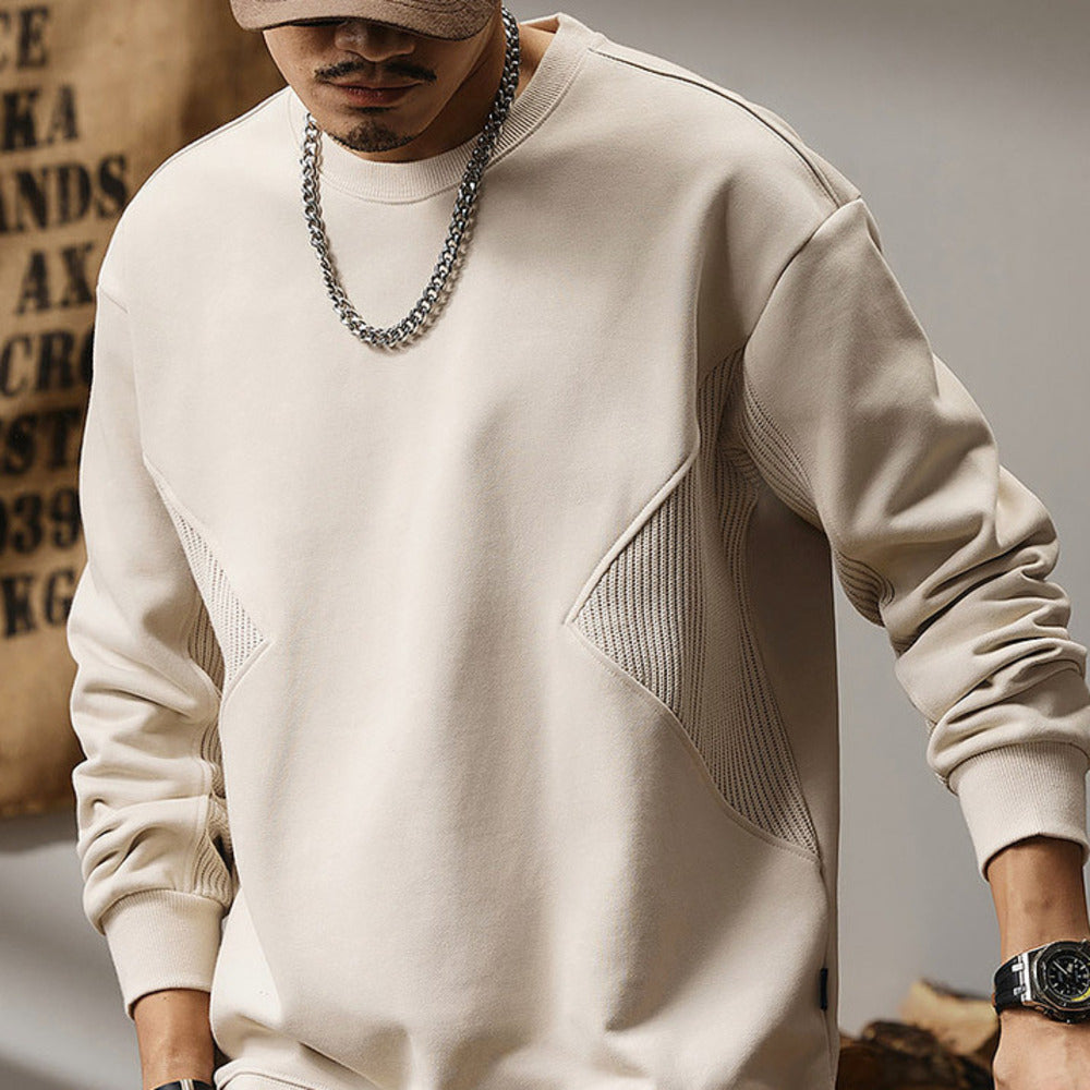 潮牌圓領套頭設計感簡約百搭長袖上衣