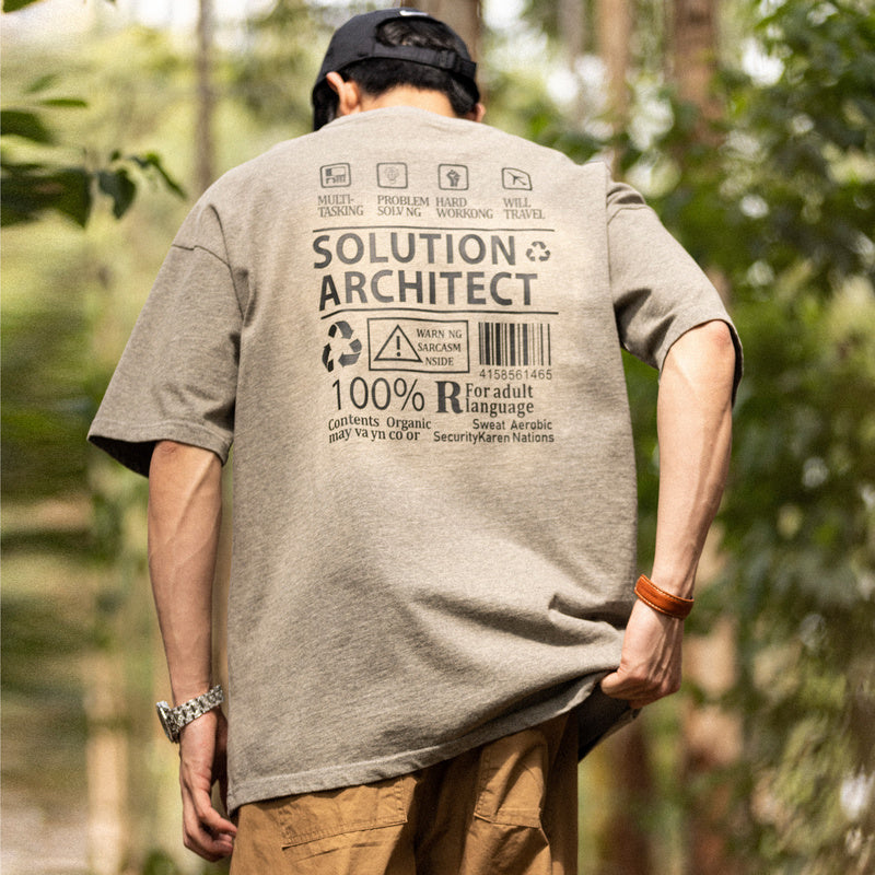 美式復古水洗做舊T恤蠟染水洗休閑印花半袖短袖棉打底衫