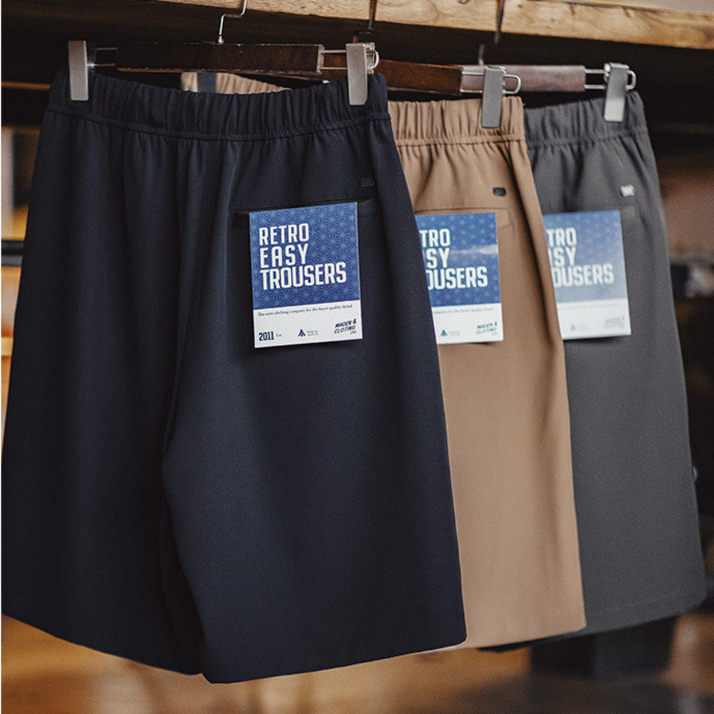 美式休閑Easypants短褲免燙抗皺垂感寬松直筒五分褲男夏
