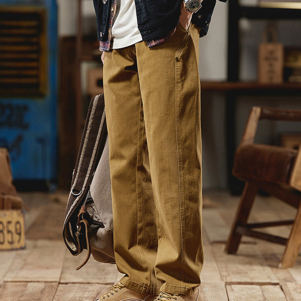 款潮牌純棉長褲子美式休閑黑色直筒褲