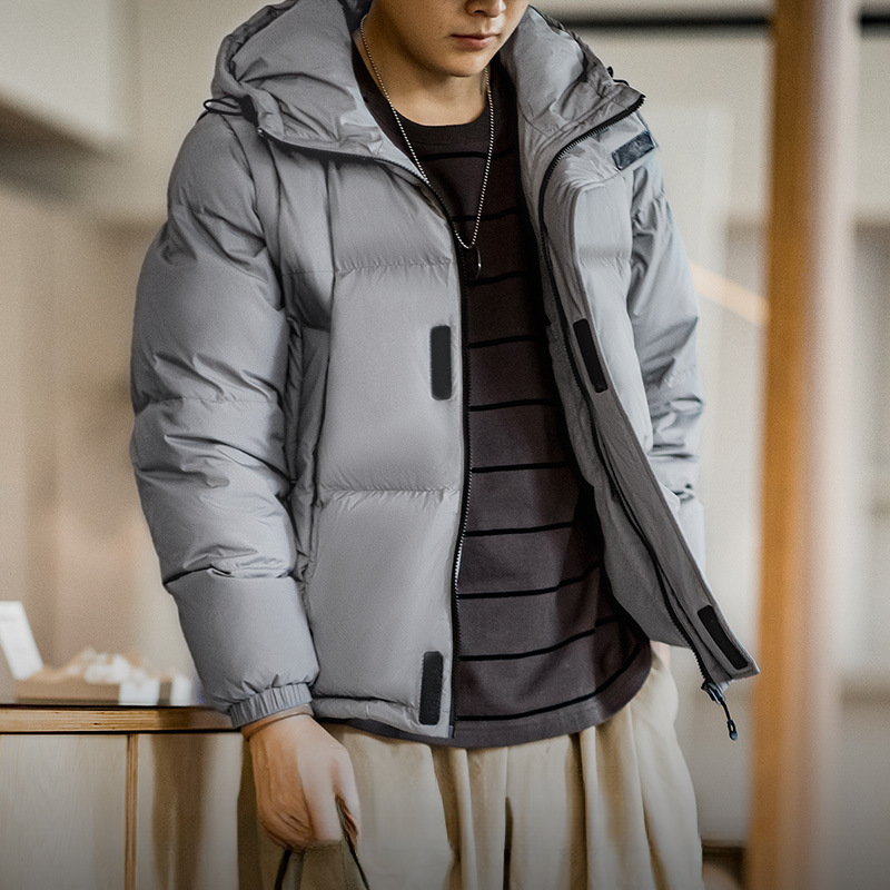 山系可拆卸羽絨服馬甲保暖機能連帽背心外套面包棉服