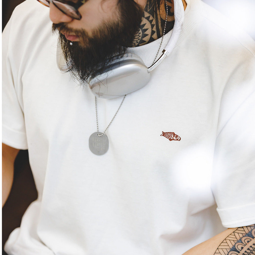 溫感變色幸運短袖T復古鯉魚旗印花全棉體恤