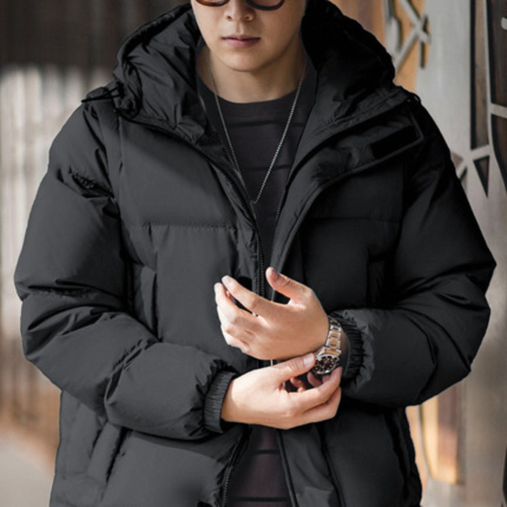 山系可拆卸羽絨服馬甲保暖機能連帽背心外套面包棉服