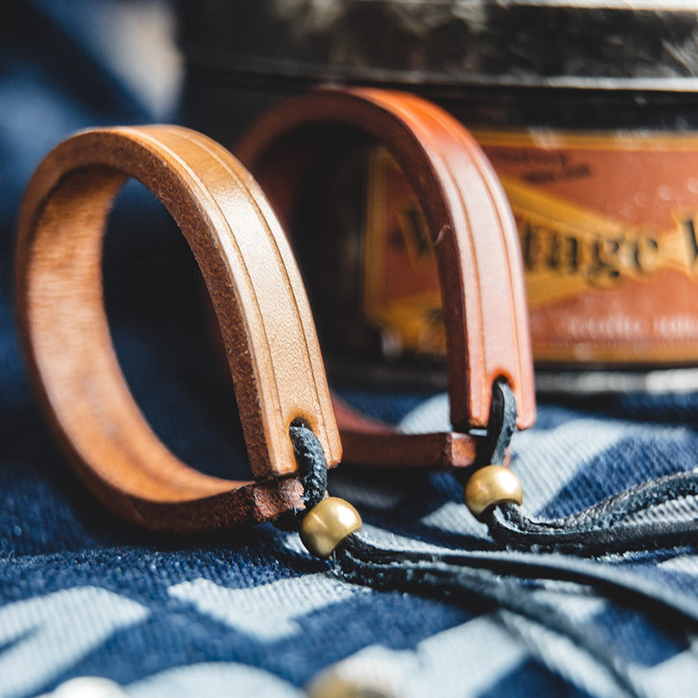 復古一生之環植鞣皮手環手镯阿美咔叽首飾配飾品