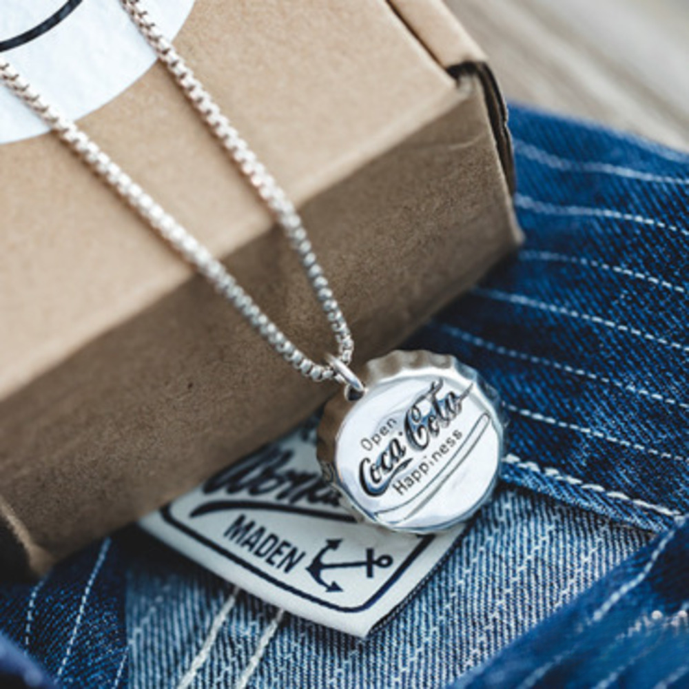 可乐瓶盖银项链子ins简约街头嘻哈吊坠