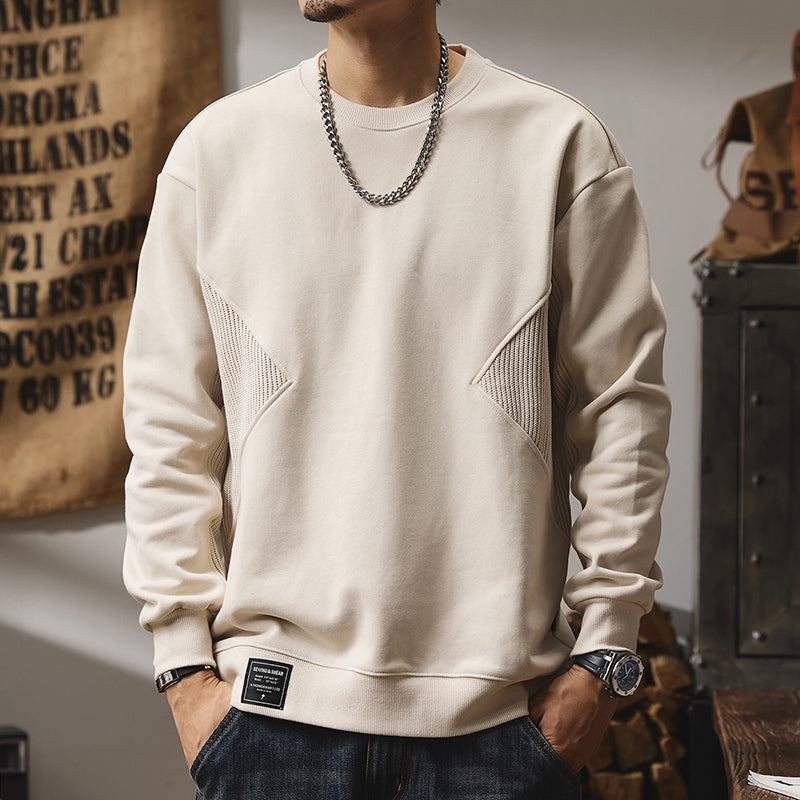 潮牌圓領套頭設計感簡約百搭長袖上衣