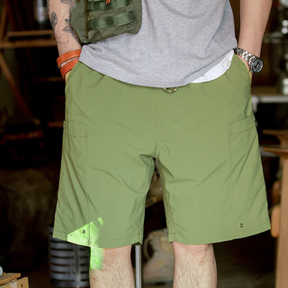 美式水洗直筒涼感大口袋機能中褲