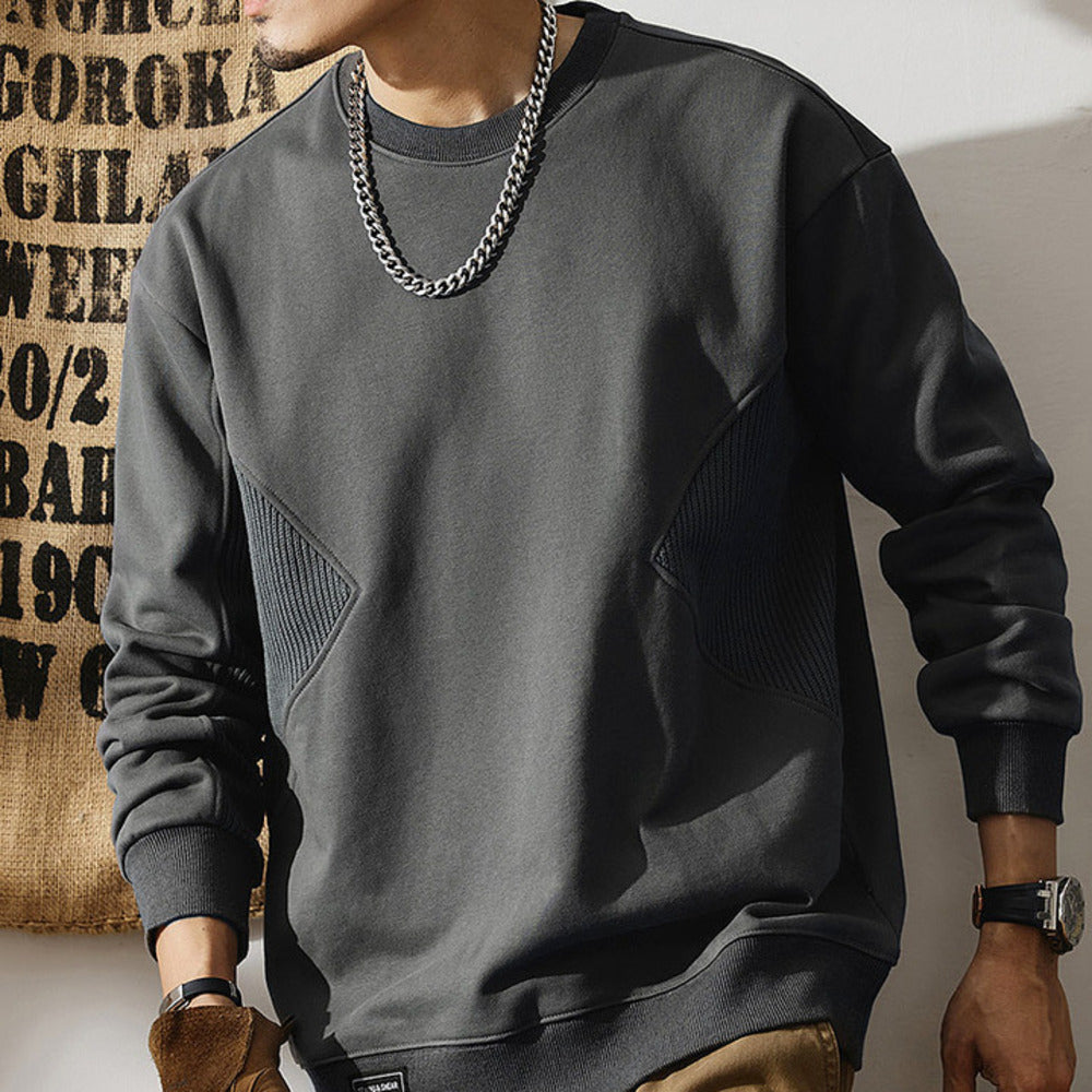 潮牌圓領套頭設計感簡約百搭長袖上衣