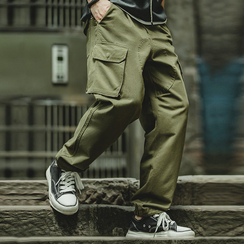 英國錐形休閒褲鬆緊抽繩大口袋奇諾長褲