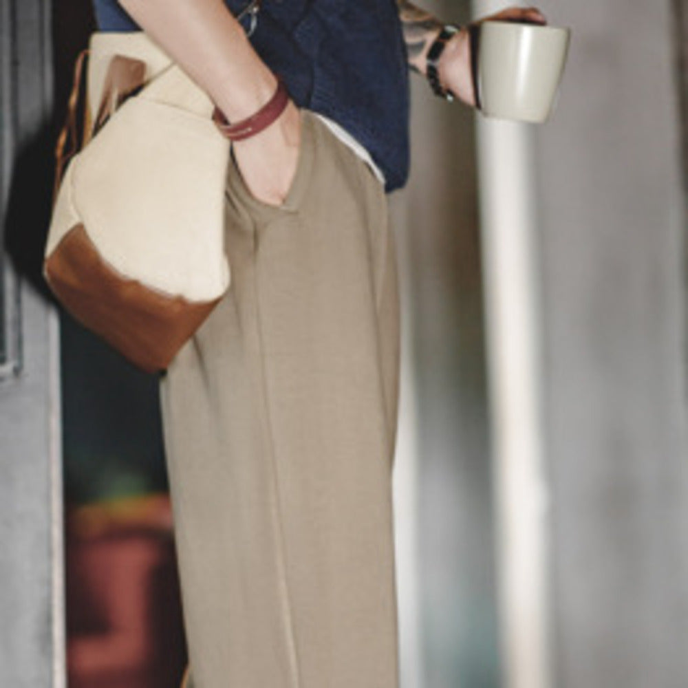 美式休閑空氣層衛褲cityboy寬松垂感抗皺彈力直筒褲