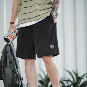 山系戶外輕薄尼龍短褲速幹機能褶皺肌理感五分中褲