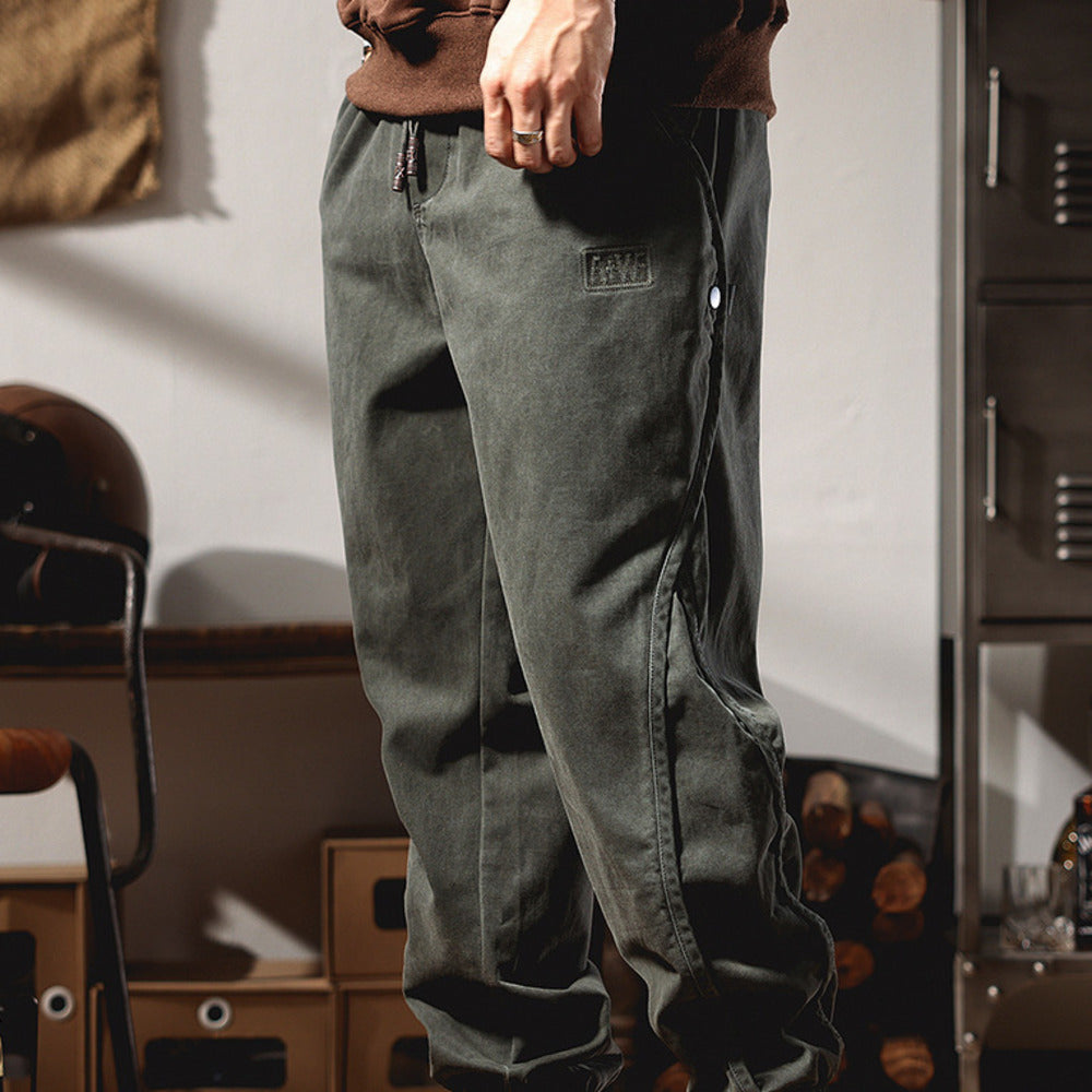 美式復古休閑褲男款夏季寬松工裝褲子男士戶外百搭潮牌束腳褲