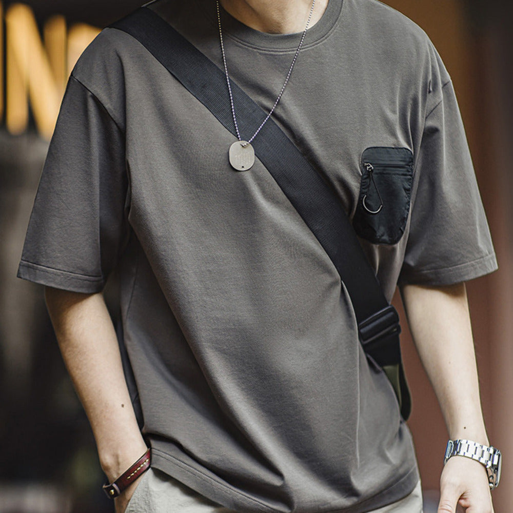 美式休閑Sorona涼感短袖T恤索羅娜透氣抗菌半袖體恤男夏