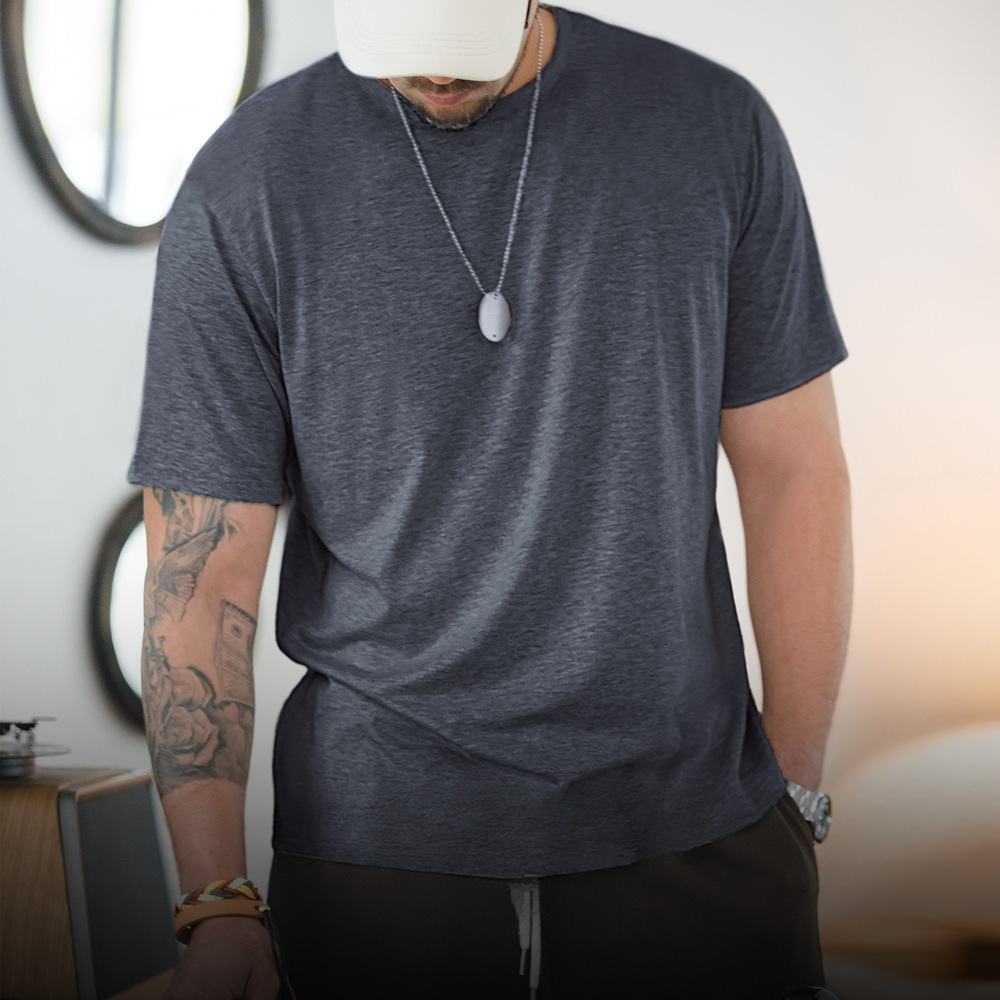 美式休閑混紡無痕短袖T恤薄款透氣純色圓領打底汗衫