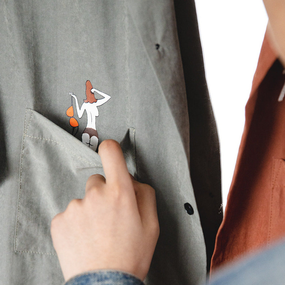 美式復古寬松古巴領短袖襯衫阿美咔叽春夏疊穿V領襯衣