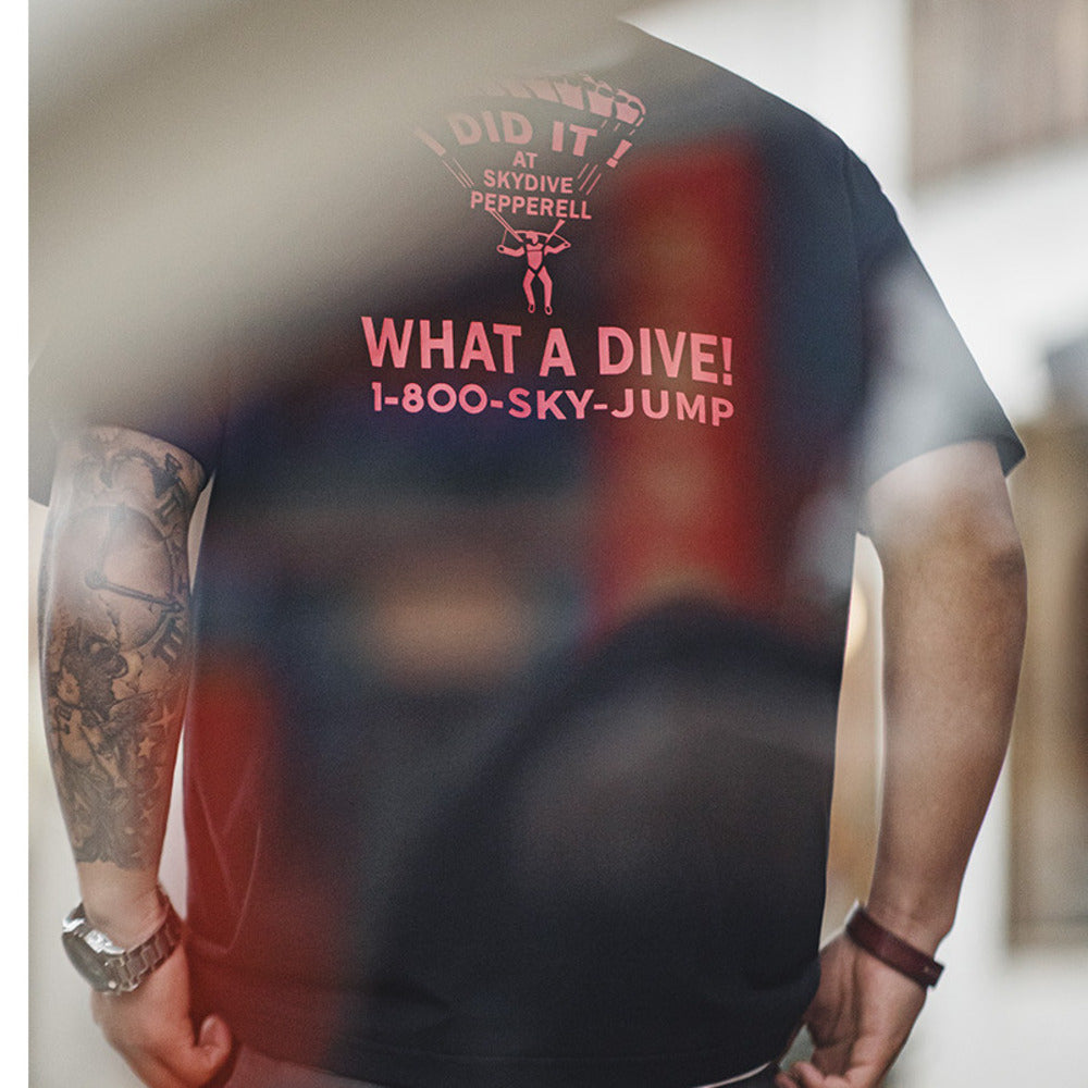 美式復古趣味字母印花短袖T恤撞色針織圓領打底衫男夏季