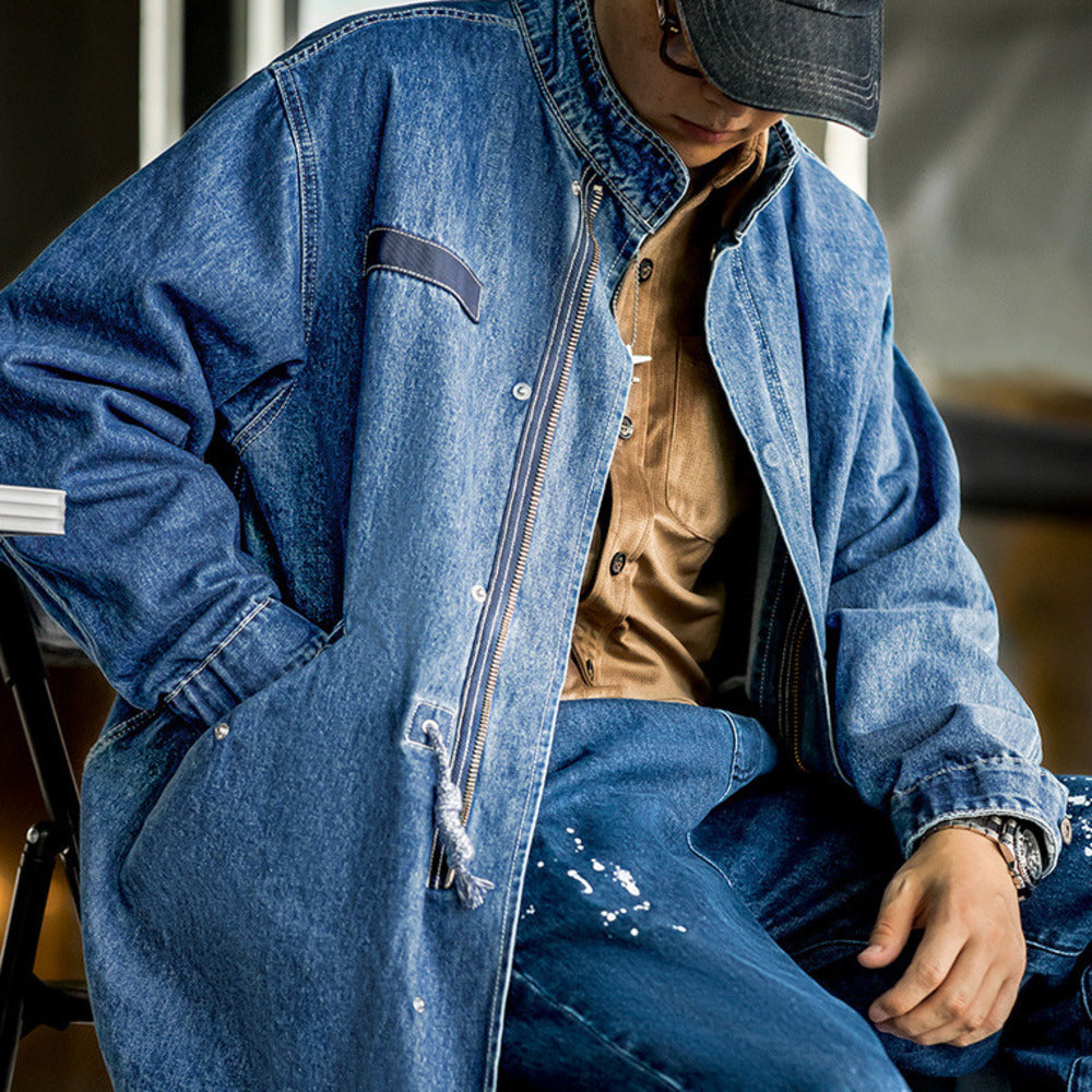 復古M65丹寧牛仔魚尾寬松廓形外套