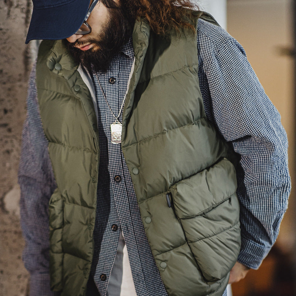 美式休閑輕薄羽絨馬甲鴨絨保暖立領內搭外穿背心