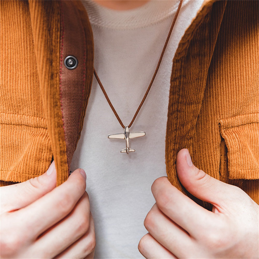 飛機銀吊墜毛衣項鏈掛墜（飛機）