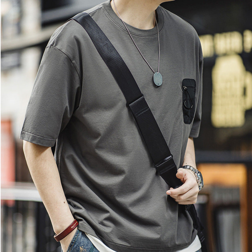 美式休閑Sorona涼感短袖T恤索羅娜透氣抗菌半袖體恤男夏