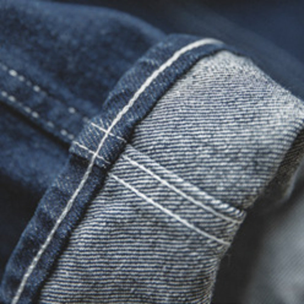 復古港風闊腿褲深藍色oversize寬松直筒牛仔長褲