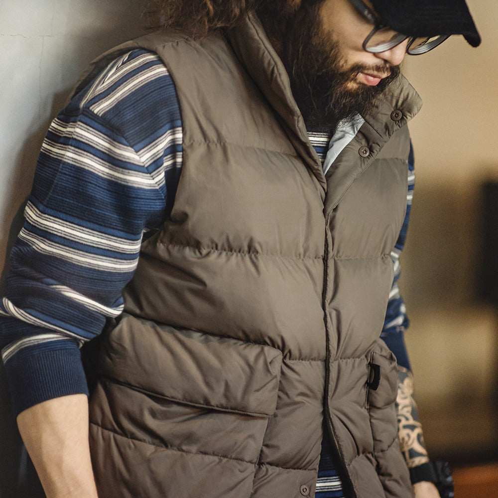 美式休閑輕薄羽絨馬甲鴨絨保暖立領內搭外穿背心