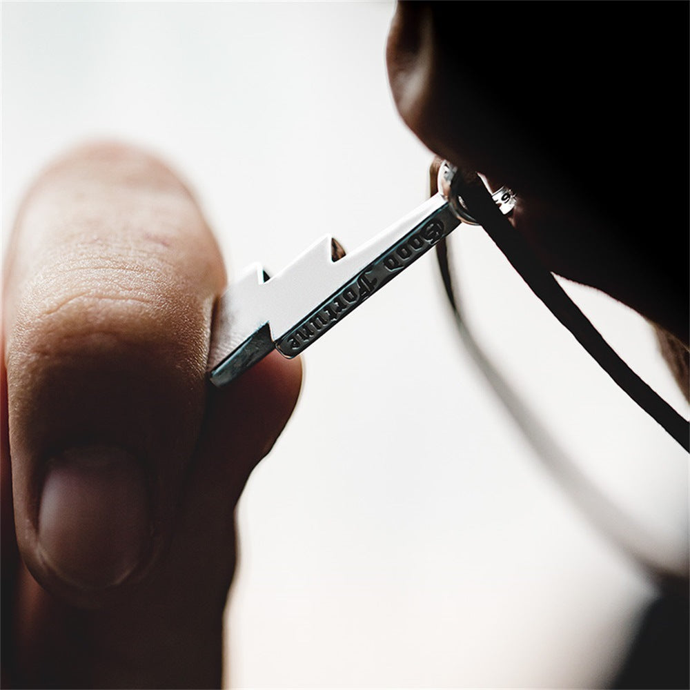 復古小閃電銀吊墜毛衣項鍊掛墜男女