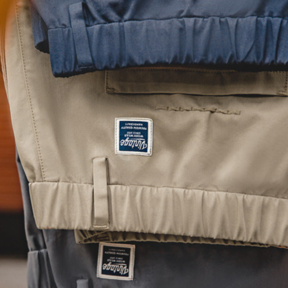 美式復古直筒卡其休閑褲錐形中腰垂感西裝卡其長褲