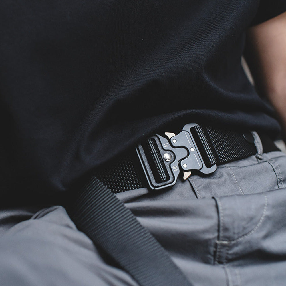復古戰術自動腰帶眼鏡蛇機能帆布特種戶外執政褲腰帶