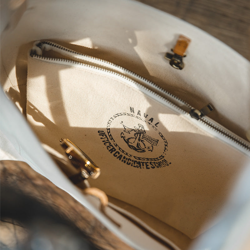 美式子母做舊印花工具包簡約斜挎包