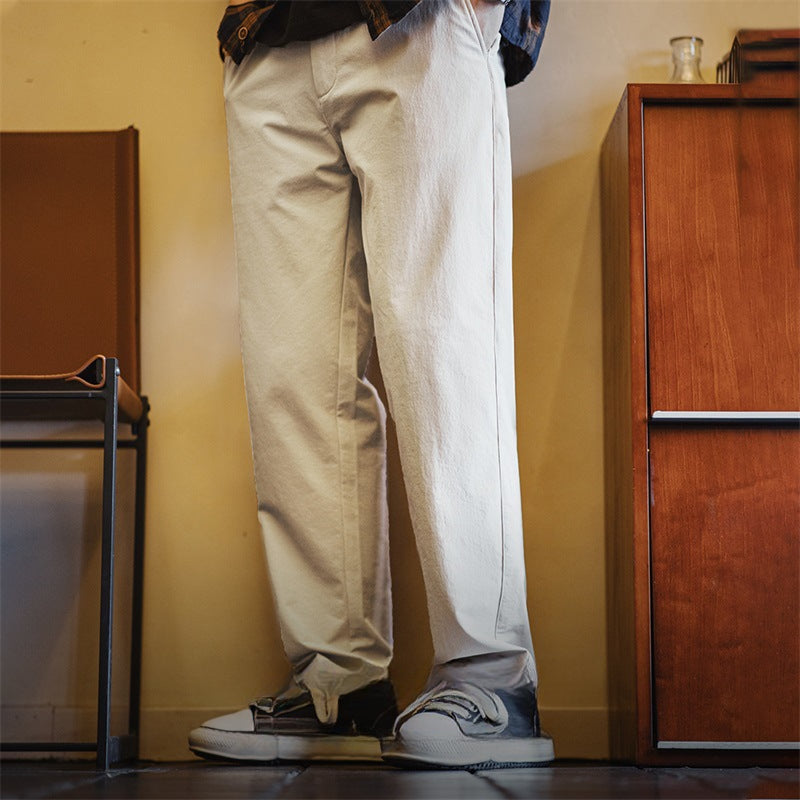 美式休閑長褲四面彈直筒聰明褲cleanfit彈力抗皺錐形褲