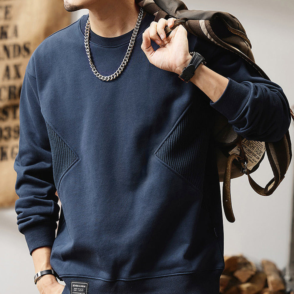 潮牌圓領套頭設計感簡約百搭長袖上衣