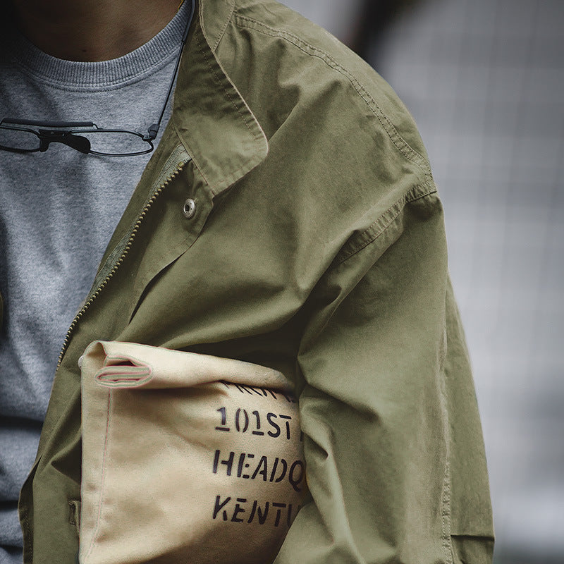 美式二战M65战壕派克服鱼尾风衣长款大衣斗篷