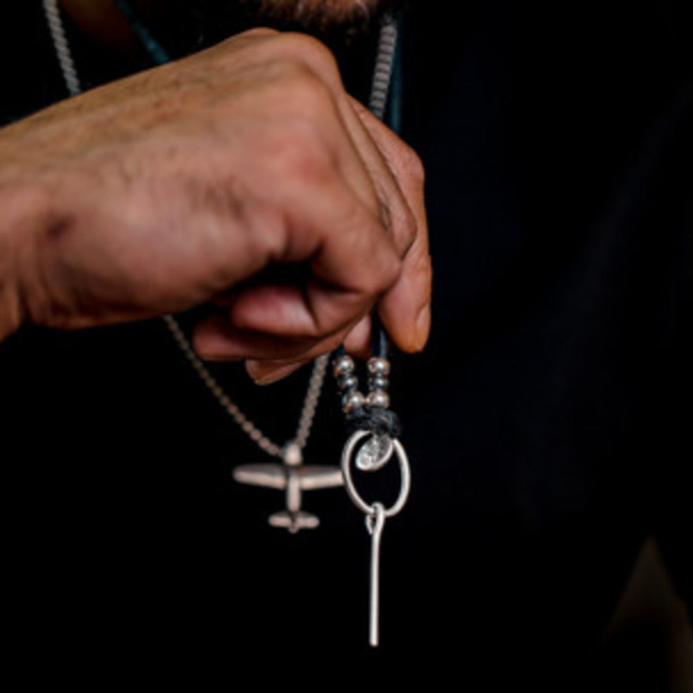 美式 M26 手雷拉环吊坠 纯银刻字钥匙项链