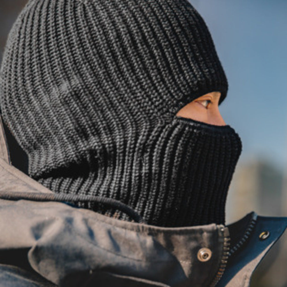 巴拉克拉法帽黑色保暖護耳頭套防風面罩針織