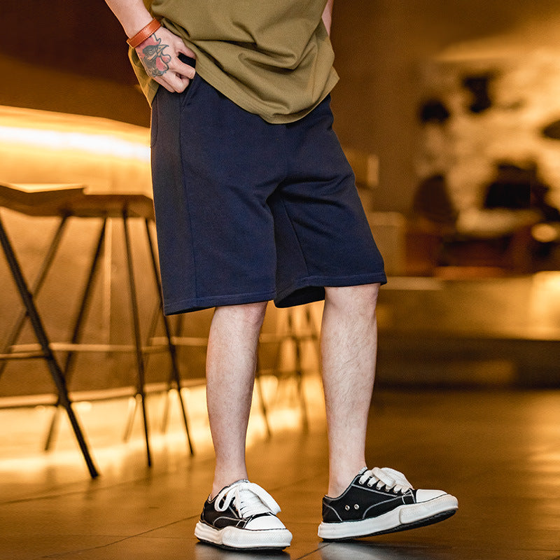 美式復古灰色休閒褲針織短褲運動衛褲五分籃球褲