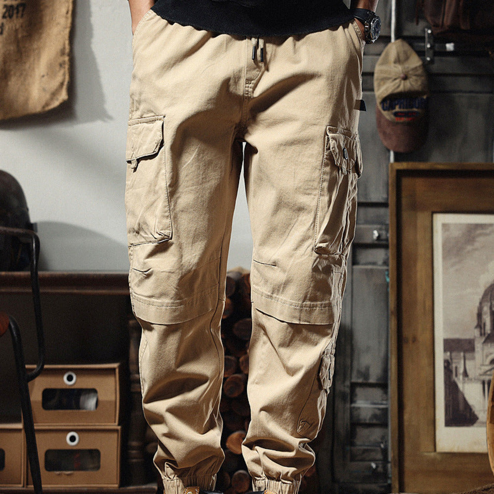 美式工裝褲復古軍事風黑色哈倫褲