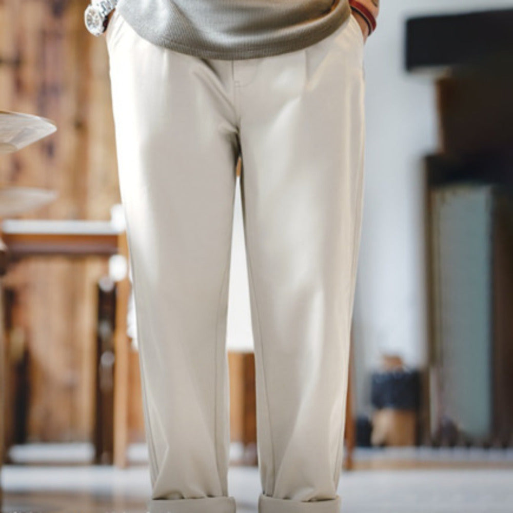 美式復古那不勒斯長褲設計感紳士巴黎扣直筒休閑褲