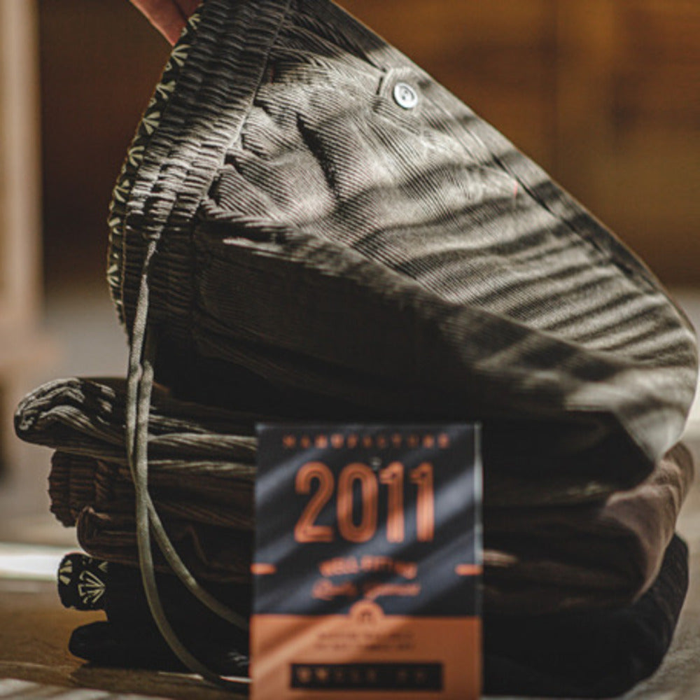 美式復古燈芯絨束腳長褲松緊腰條絨寬松直筒休閑褲