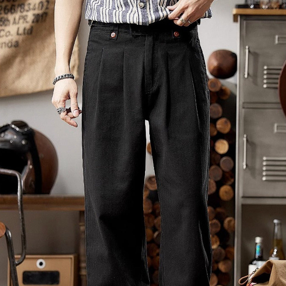 美式高街復古戶外潮牌直筒寬松長褲