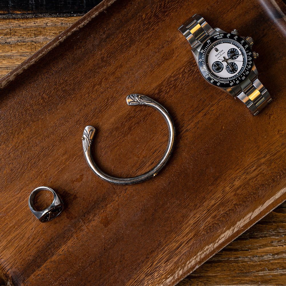 印第安民族風格小眾平價手環高喬復古風唐草金鷹手鐲