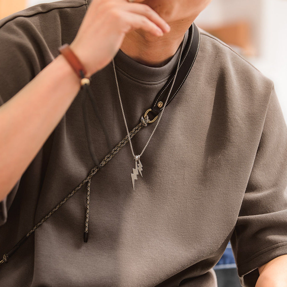 美式復古珠地空氣棉T恤春夏寬松廓形拼接免燙短袖TEE