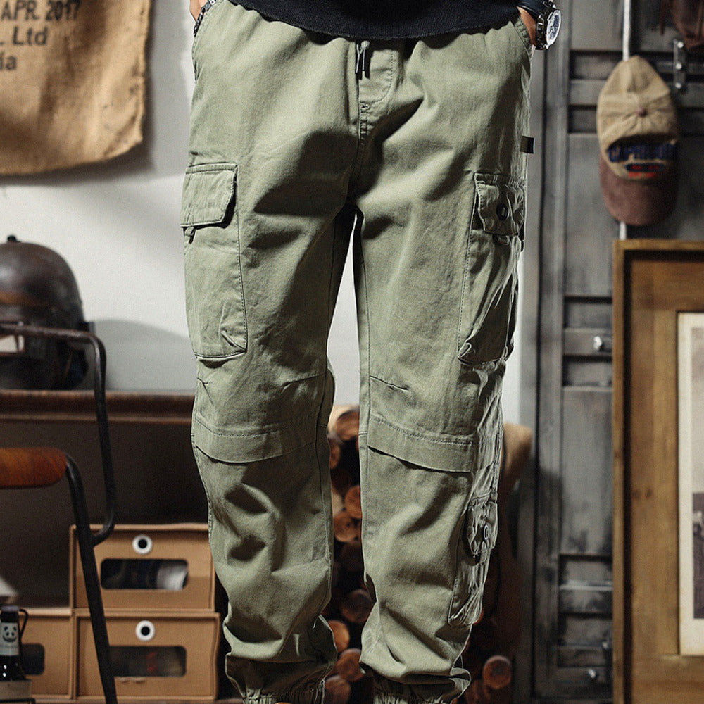 美式工裝褲復古軍事風黑色哈倫褲