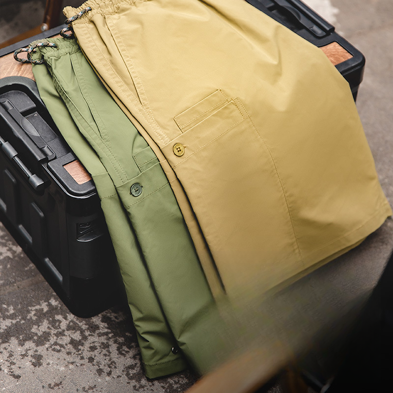 美式水洗直筒涼感大口袋機能中褲